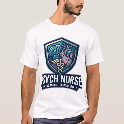 T-shirt Psych Nurse Healing Minds Touching Hearts (Devant)