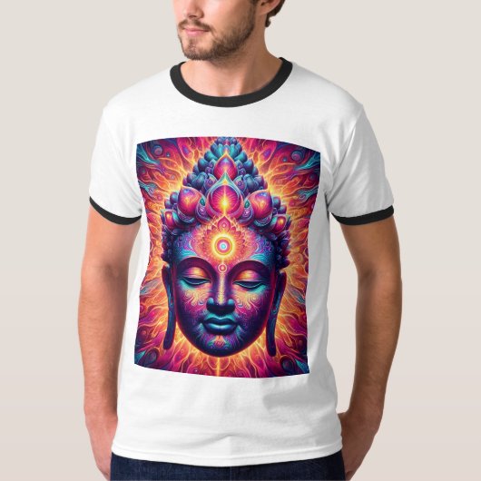 T-shirt Psychedelic Buddha Art - Vibrant Third Eye (Devant)