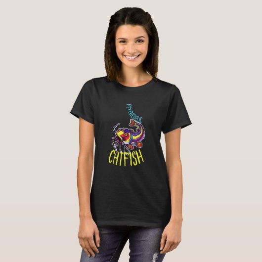 T-shirt Psychedelic Catfish Artwork 1 (Devant entier)