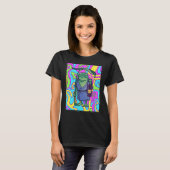 T-shirt Psychedelic Frog With Lantern Traveling The Trippy (Devant entier)
