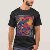 T-shirt Psychedelic Raptor Skater (Devant)