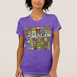 T-shirt Psychedelic Shalom LOVE des années 60 rétr