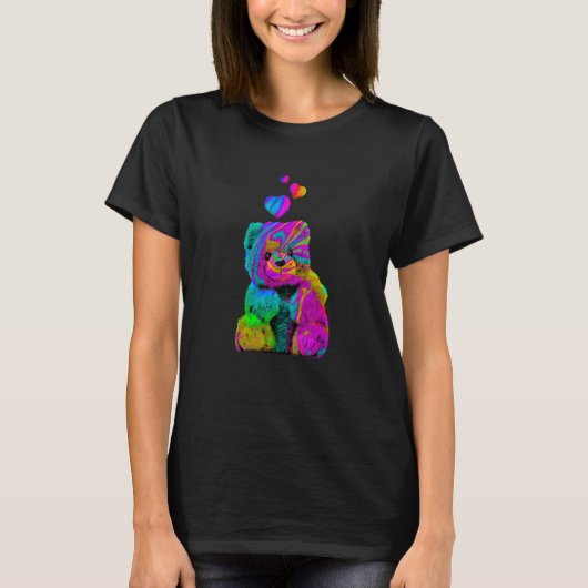 T-shirt Psychedelic Teddy Bear Trippy Colorful Teddy with  (Devant)