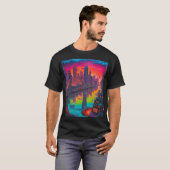 T-shirt Psychédélique Darker Cityscape (Devant entier)