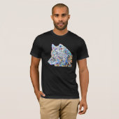 T-shirt psychédélique de noir de loup (Devant entier)