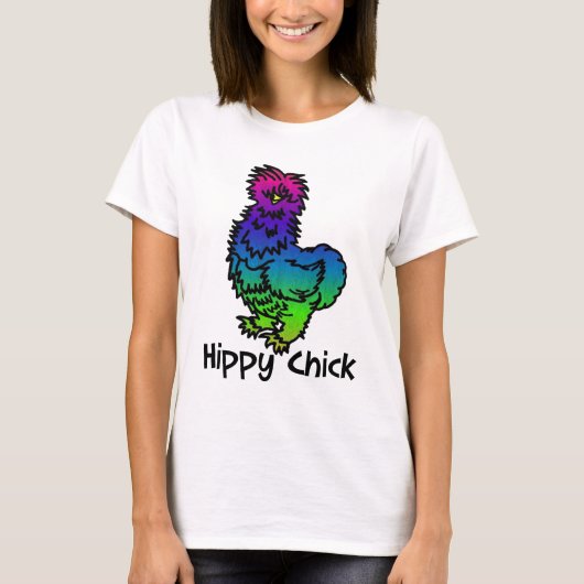 T-shirt psychédélique de poussin de hippie de (Devant)