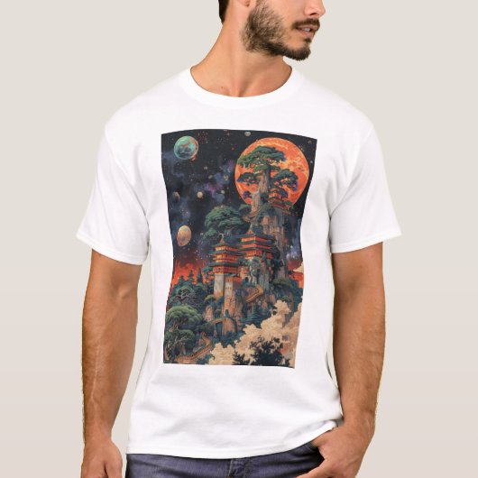 T-shirt Psychédélique DMT Ukiyo-e Baobab Bonsai Tree T-shi (Devant)