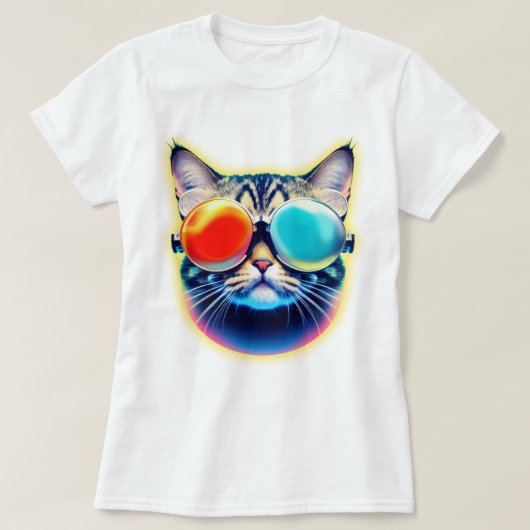 T-shirt Psychédélique folle Psychonaut Kitty Chat Logo Bla (Design devant)