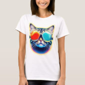T-shirt Psychédélique folle Psychonaut Kitty Chat Logo Bla (Devant)