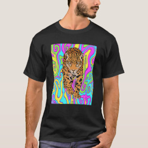 T-shirt Psychédélique Grand Chat Jaguar Rippy Jungle Anima