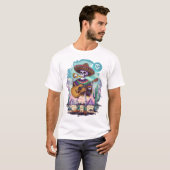 T-shirt Psychédélique mexicaine Skeleton Boissons Tequila (Devant entier)