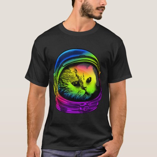 T-shirt Psychédélique Produit Chat Astronaut Chat avec esp (Devant)
