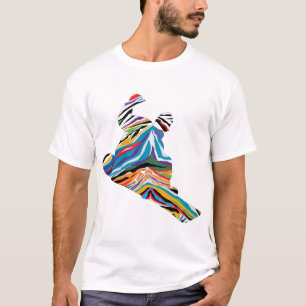T-shirt Psychédélique-Zèbre-Snowboarder