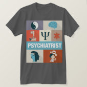 T-shirt Psychiatre Professionnel Iconique Conçu (Design devant)