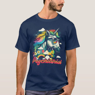 T-shirt Psychiatre Rainbow Unicorn