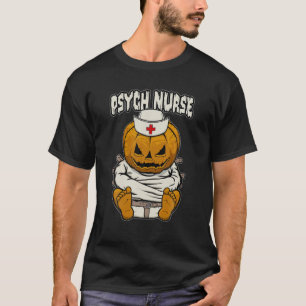 T-shirt Psychiatrique infirmière Crazy Halloween Citrouil