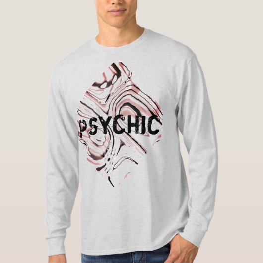 T-shirt "Psychic" on Pink Black Abstract Art Design (Devant)