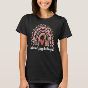 T-shirt Psychologue scolaire Leopard Rainbow Psychology Te