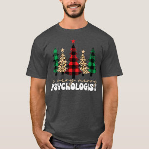 T-shirt Psychologue scolaire Merry Christmas Tree Psycholo
