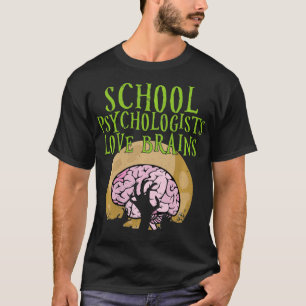 T-shirt Psychologues de l'école Aimer Cerveaux Halloween E