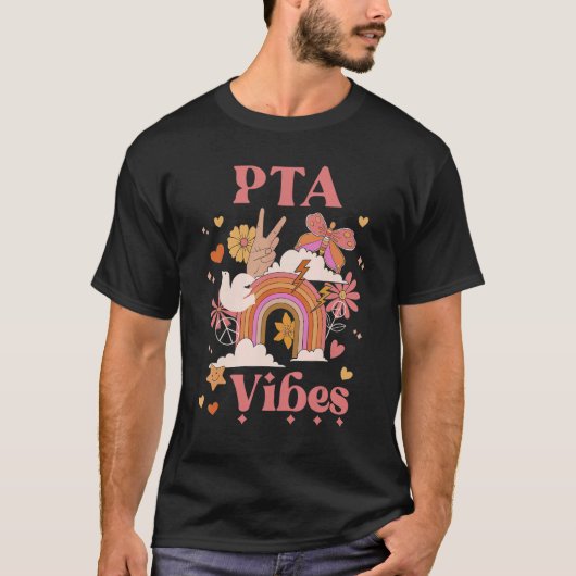 T-shirt PTA Vibes Groupe Enseignant Parent Retro Retour À (Devant)