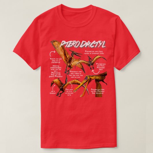 T-shirt Pterodactyl - Faits amusants (Design devant)
