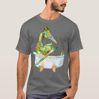 T-shirt Ptérodactyle prenant bain peinture dinosaure