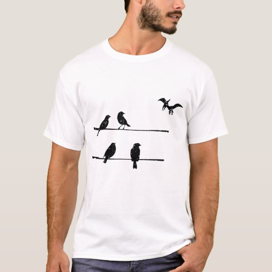 T-shirt Ptérodactyles d'oiseaux sur fil - Dinosaure d'Avia (Devant)