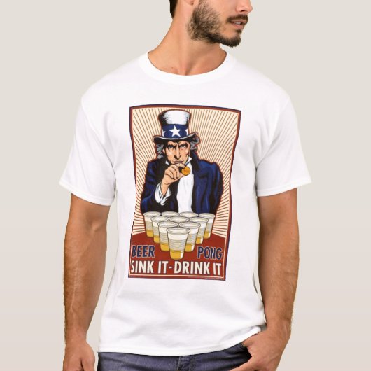 T-shirt Puanteur de bière d'Oncle Sam (Devant)