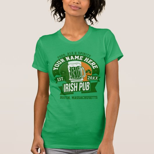T-shirt Pub irlandais personnalisé | La Saint Patrick comi (Devant)