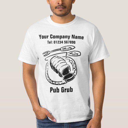 T-shirt Pub Servant de la nourriture ou du pub Grub Person (Devant)