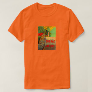 T-shirt Publicité Art Nouveau Cognac avec Paon