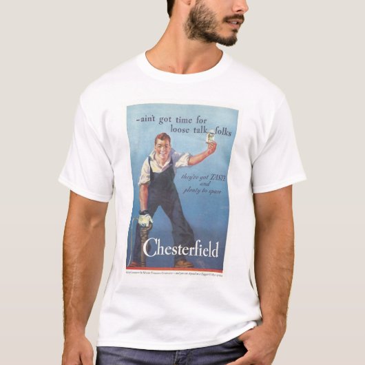 T-shirt Publicité Chesterfield Cigarettes vintage (Devant)