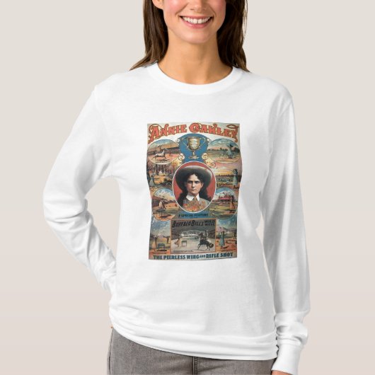T-shirt Publicité par affichage Annie Oakley comportant (Devant)