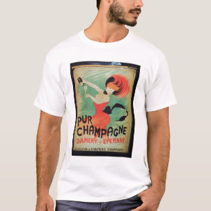 T-shirt Publicité par affichage "Pur Champagne", de