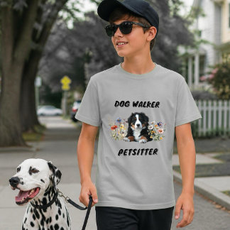 T-shirt Publicité pour promeneur de chiens et gardien d'an