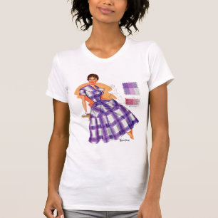 T-shirt Publicité vintage rétro pour robe femme à carreaux