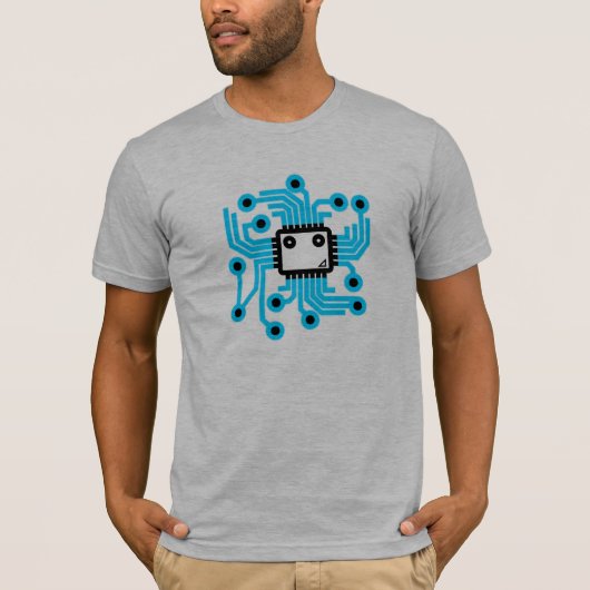 T-shirt puce informatique Neon CPU (Devant)