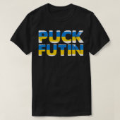 T-shirt Puck Foutine espère que je serai avec l'Ukraine (Design devant)