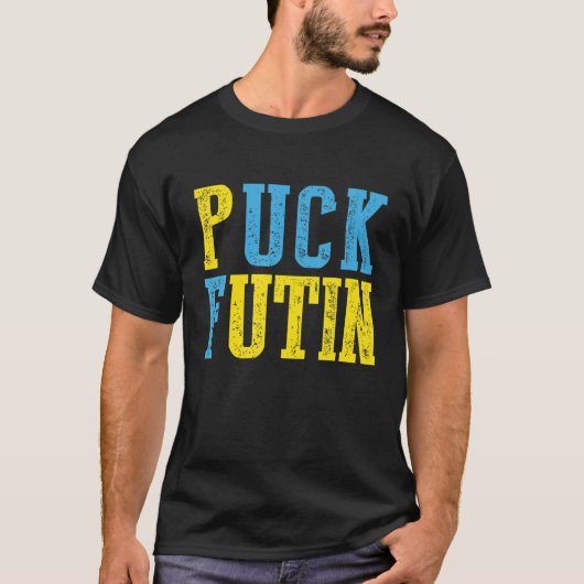 T-shirt Puck Foutine Mème Je Suis Aux Côtés De L'Ukraine A (Devant)