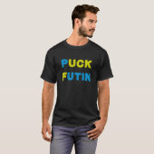 T-shirt Puck Foutine soutient l'Ukraine Tee Puck Foutine (Devant entier)
