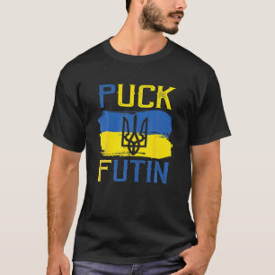 T-shirt Puck Futin Je Me Tiens Avec L'Ukraine Drapeau Amou