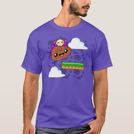 T-shirt Pudding et Accessoire de Crâne Mignon - Happy Jump (Devant)