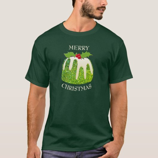 T-shirt Pudding Festif Vert| PARTIES SCINTILLANT SPARKLE | (Devant)