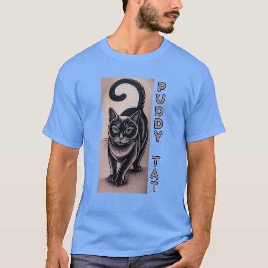 T-shirt Puddy Tat – Cat Tattoo (Devant)