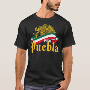 T-shirt Puebla Mexique Puro Puebla Jaune Aigle Drapeau