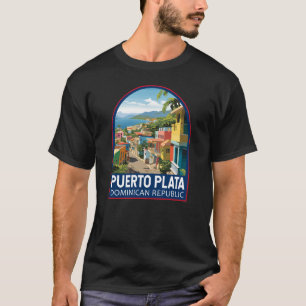 T-shirt Puerto Plata République Dominicaine Voyage Art Vin