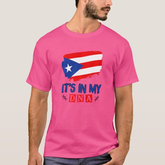 T-shirt Puerto Rican Boy Girl C'est dans mon ADN Porto Ric (Devant)
