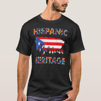 T-shirt Puerto Rican Flag Hispanic Heritage Boricua Puerto