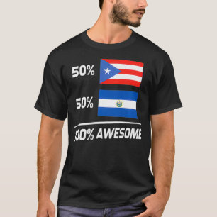 T-shirt Puerto Rican Salvadorian Flag Puerto Rico El Salva